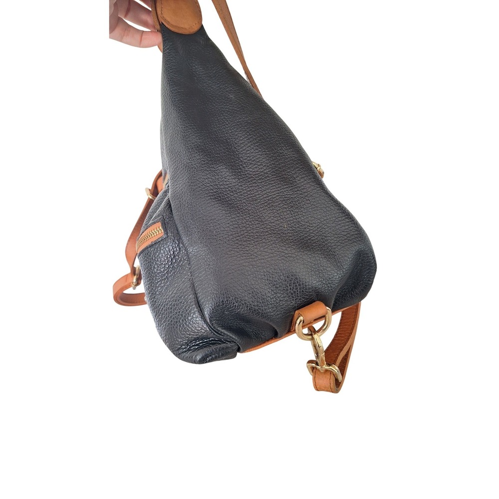 Valentina Black Brown Leather‎  Convertible Backpack Shoulder Bag - Picture 4 of 11